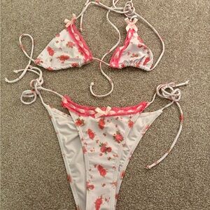Target Floral Pink and White Bikini